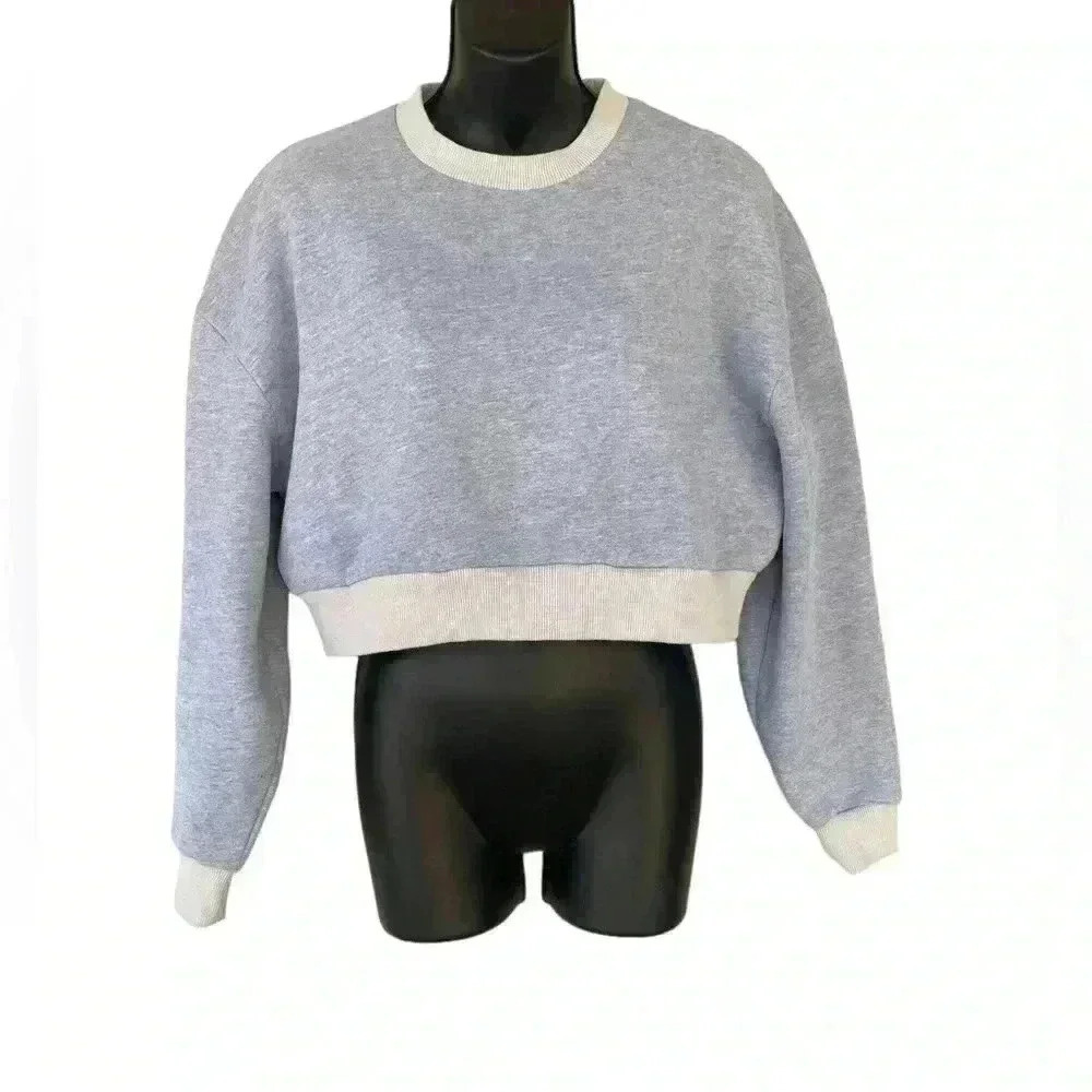 4th Reckless women’s cropped sweater pullover gray sz SX gently used super comfy